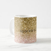 Blush Pink Gold Glitter Sparkle        Koffiemok (Voorkant links)
