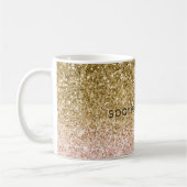 Blush Pink Gold Glitter Sparkle        Koffiemok (Links)