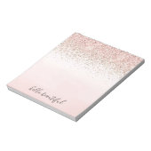 Blush Pink Gold Glitter Sparkle Ombre Notitieblok (Linkerzijde)
