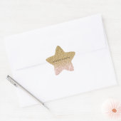 Blush Pink Gold Glitter Sparkle Ster Sticker (Envelop)