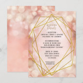Blush Pink Gold Glitter Twinkle Licht - Gegevens Kaart (Voorkant / Achterkant)