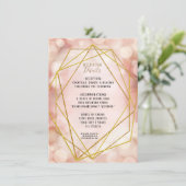 Blush Pink Gold Glitter Twinkle Licht - Gegevens Kaart (Staand voorkant)