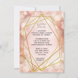 Blush Pink Gold Glitter Twinkle Licht - Gegevens Kaart