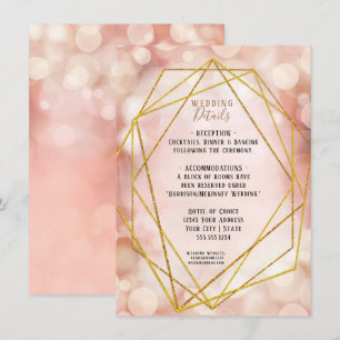 Blush Pink Gold Glitter Twinkle Licht - Gegevens Kaart