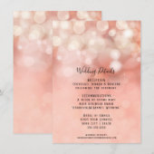 Blush Pink Gold Glitter Twinkle Licht - Inv Kaart (Voorkant / Achterkant)