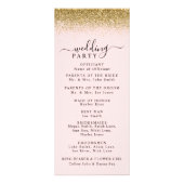 Blush Pink & Gold Glitter Weddenprogramma Reclamekaart (Achterkant)