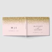 Blush Pink & Gold Glitter Weddenschap Gastenboek (Volledig)
