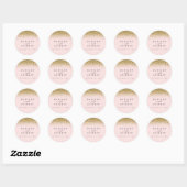 Blush Pink & Gold Glitter Weddenschap Ronde Sticker (Vel)