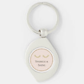 Blush Pink Gold Glitter Wimpers Sparkle Sleutelhanger (Voorkant)