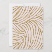 Blush Pink Gold Glitter Zebra Animal Birthday Kaart (Achterkant)