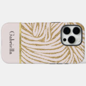Blush Pink Gold Glitter Zebra Case-Mate iPhone Case (Achterkant (horizontaal))