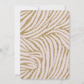 Blush Pink Gold Glitter Zebra Dier Vrijgezellenfee Kaart (Achterkant)