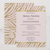 Blush Pink Gold Glitter Zebra Dier Vrijgezellenfee Kaart (Voorkant / Achterkant)