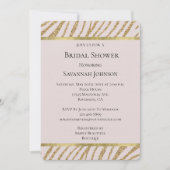 Blush Pink Gold Glitter Zebra Dier Vrijgezellenfee Kaart (Voorkant)