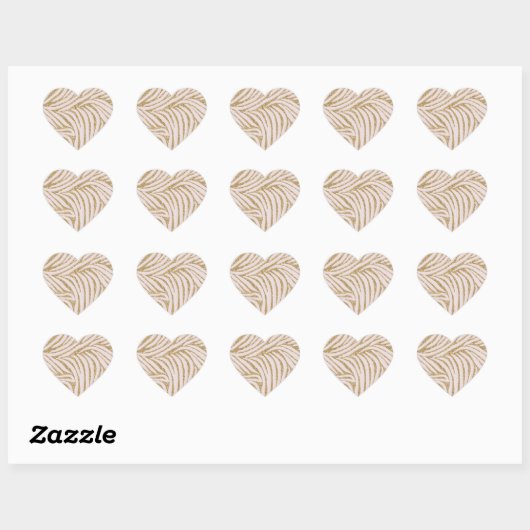 Blush Pink Gold Glitter Zebra Hart Sticker (Vel)