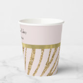 Blush Pink Gold Glitter Zebra Papieren Bekers (Links)