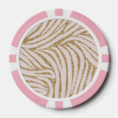 Blush Pink Gold Glitter Zebra Poker Chips (Voorkant)