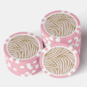 Blush Pink Gold Glitter Zebra Poker Chips (Opstapeling)