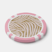 Blush Pink Gold Glitter Zebra Poker Chips (Enkel)