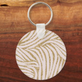 Blush Pink Gold Glitter Zebra Sleutelhanger (Achterkant)