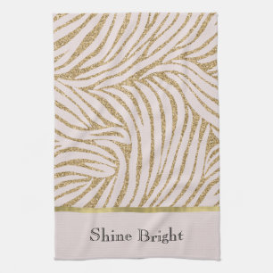 Blush Pink Gold Glitter Zebra Theedoek
