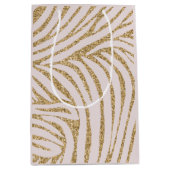 Blush Pink Gold Glitter Zebra Verjaardag Medium Cadeauzakje (Voorkant)