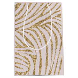 Blush Pink Gold Glitter Zebra Verjaardag Medium Cadeauzakje