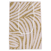 Blush Pink Gold Glitter Zebra Verjaardag Medium Cadeauzakje (Achterkant)