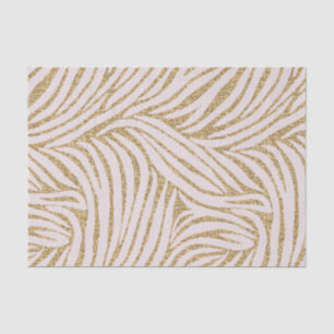 Blush Pink Gold Glitter Zebra Verjaardag Tissuepapier