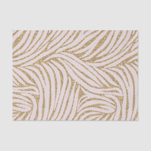 Blush Pink Gold Glitter Zebra Verjaardag Tissuepapier (Voorkant)