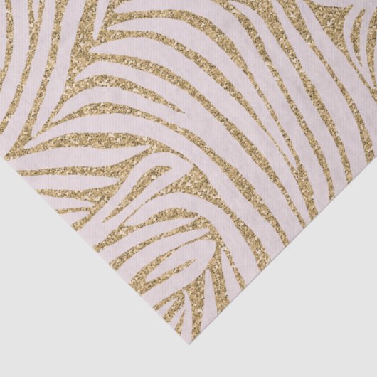 Blush Pink Gold Glitter Zebra Verjaardag Tissuepapier (Detail)