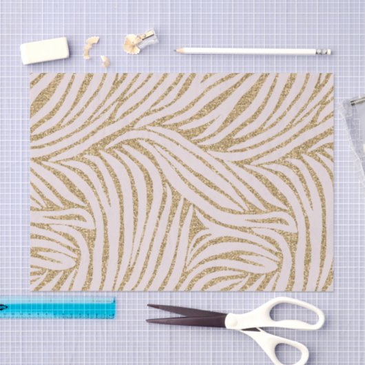 Blush Pink Gold Glitter Zebra Verjaardag Tissuepapier (Craft)