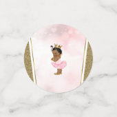 Blush Pink & Gold Glitter Zwart Meisje Afrikaanse  Confetti (Kleine voorkant)