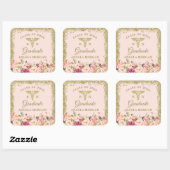 Blush Pink Gold Glitters Afstuderen herkenbaar bor Vierkante Sticker (Vel)
