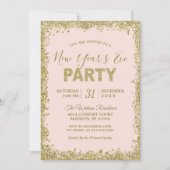 Blush Pink Gold Glitters nieuwjaarsfeest Kaart (Voorkant)