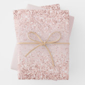 Blush Pink Gold Glitz Glitter Sparkle Inpakpapier Vel (In situ)