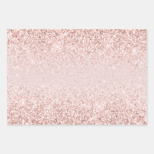 Blush Pink Gold Glitz Glitter Sparkle Inpakpapier Vel (Voorkant)