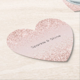 Blush Pink Gold Glitz Glitter Sparkle Kartonnen Onderzetters