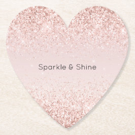 Blush Pink Gold Glitz Glitter Sparkle Kartonnen Onderzetters