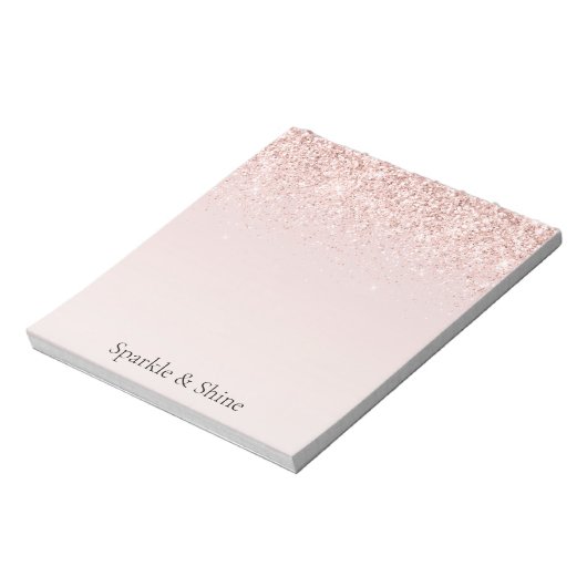 Blush Pink Gold Glitz Glitter Sparkle Notitieblok (Linkerzijde)