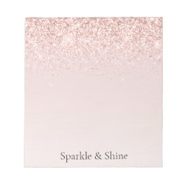 Blush Pink Gold Glitz Glitter Sparkle Notitieblok