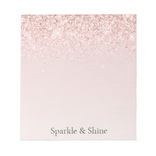 Blush Pink Gold Glitz Glitter Sparkle Notitieblok