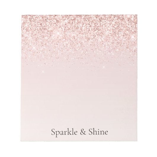 Blush Pink Gold Glitz Glitter Sparkle Notitieblok (Voorkant)