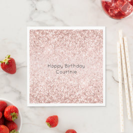 Blush Pink Gold Glitz Glitter Sparkle Servet