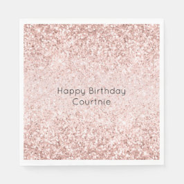 Blush Pink Gold Glitz Glitter Sparkle Servet