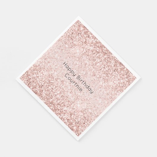 Blush Pink Gold Glitz Glitter Sparkle Servet (Hoek)
