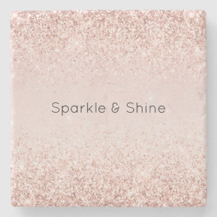 Blush Pink Gold Glitz Glitter Sparkle Stenen Onderzetter