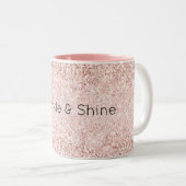 Blush Pink Gold Glitz Glitter Sparkle Tweekleurige Koffiemok (Voorkant rechts)
