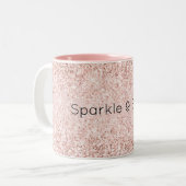 Blush Pink Gold Glitz Glitter Sparkle Tweekleurige Koffiemok (Voorkant links)