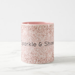 Blush Pink Gold Glitz Glitter Sparkle Tweekleurige Koffiemok
